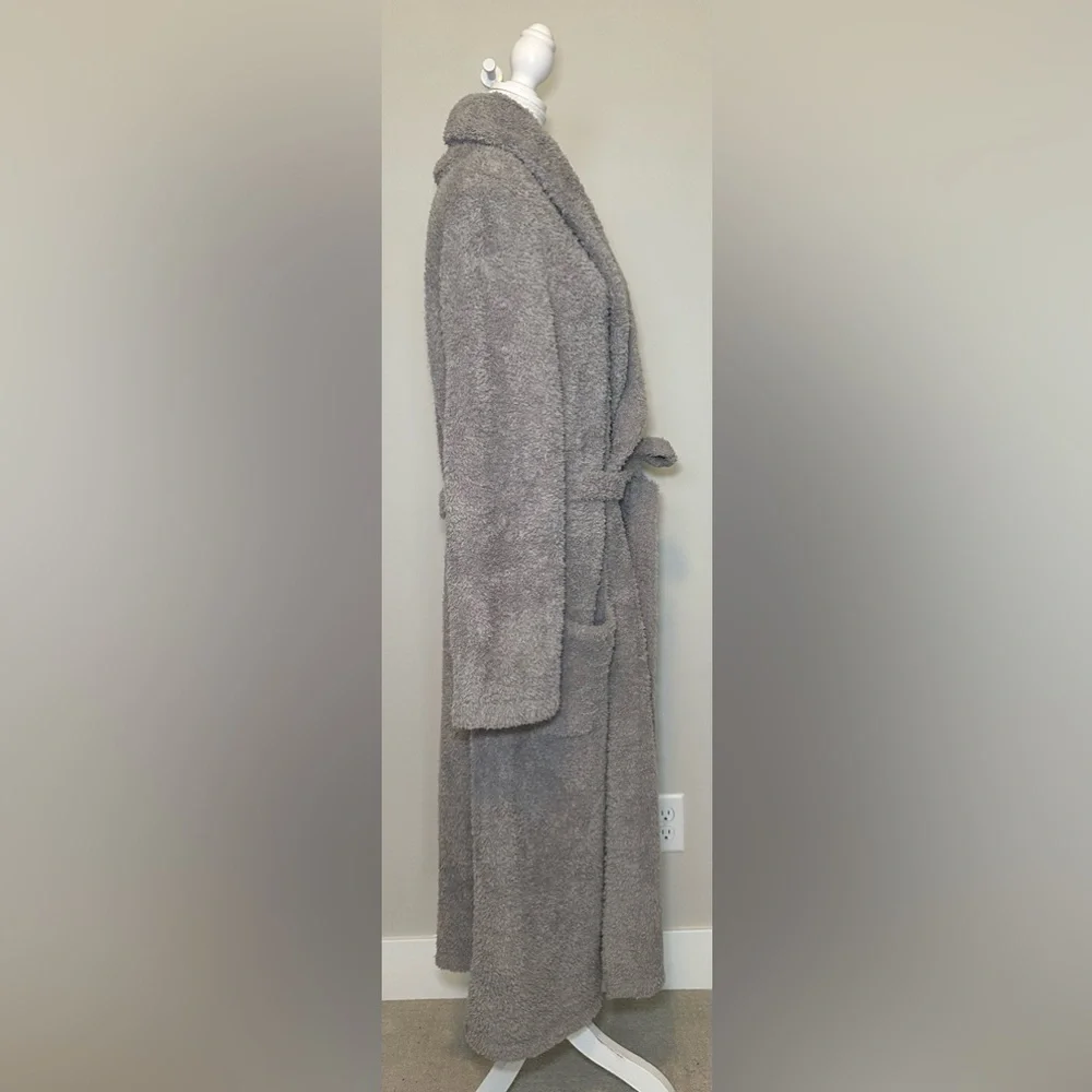 Barefoot Dreams CozyChic Robe Gray Long Plush Spa Robe Cosy Thick Size‎ 2 LG XL